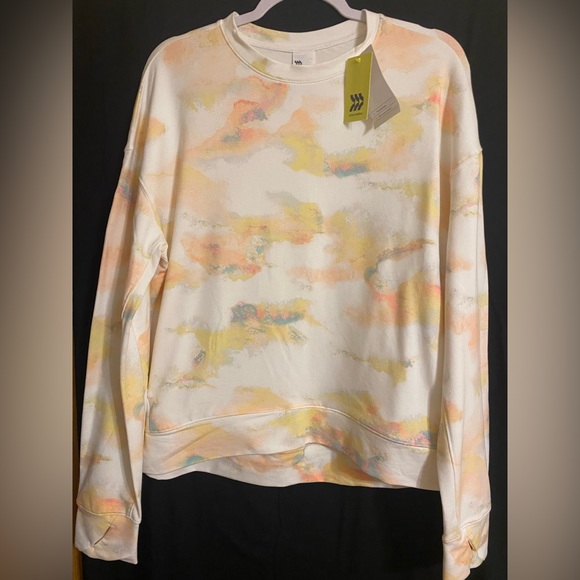 NWT All in Motion crew neck pullover in light pink tie dye, Sz. Lg. - Picture 3 of 7